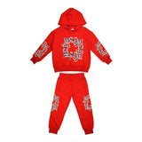 MSGM Kids Logo Print Red Jogging Suit