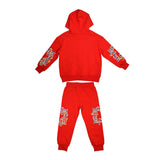 MSGM Kids Logo Print Red Jogging Suit