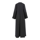 N Design Women's Nude Embroidered Hand Black Abaya