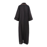N Design Women's Maroccan Embroidered Hand Black Abaya