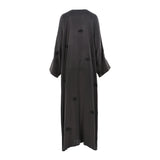 N Design Women's Embroidered Roses In 3D Black Abaya