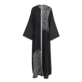 Nero Fashion Black & White Abaya Large Size