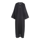 Nero Fashion Black & White Abaya Large Size