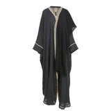Nero Fashion Black and Gold Abaya Free Size