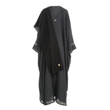 Nero Fashion Black and Gold Abaya Free Size