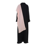 Nero Fashion Black & Pink Abaya Free Size