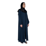 عباية نيرو لون كحلي وبيج وكحلي مقاس كبير