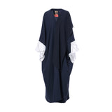 Nero Women's Free Size Black and White Occasions Abaya