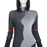 Oblique Women's Black/Rust/Orange Sweater