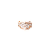 Ouzounian Ring 18 Carat Pink & White Gold With Diamond Size 6