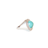 Ouzounian Men's Ring Silver 925 With Round Diamond & Turquoise Size 10
