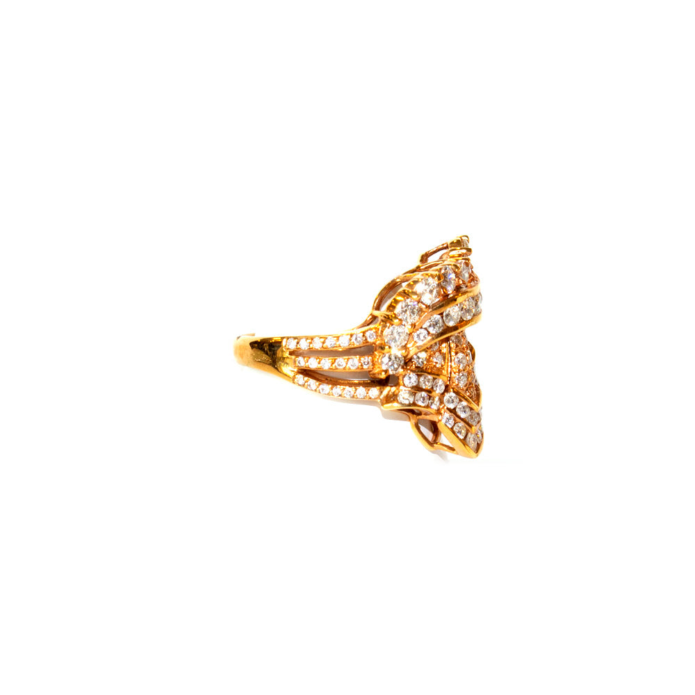 Ouzounian Ring 18 Carat White Gold With Diamond Size 5