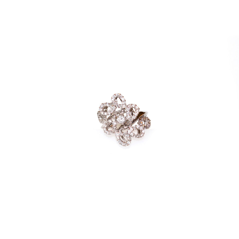Ouzounian Ring 18 Carat White Gold With Diamond Size 7