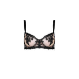 Fleur Of England Embroidered Onyx Balcony Bra