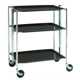 Platex Textable Trolley 3 Et. Chromee Palissandre/Rosewood