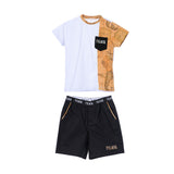 Alviero Martini Kids Boy's White/Geo Set T-Shirt & Bermuda