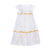 Alviero Martini Kids Girl's White/Geo Fil Gold Dress