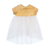 Alviero Martini Kids Girl's Geo Beige Lurex Dress