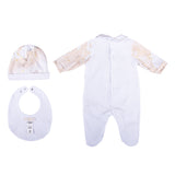 Alviero Martini Geo White & Gold Sleepsuit Set