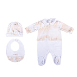 Alviero Martini Geo White & Gold Sleepsuit Set