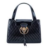 Valentino Orlandi Ladies Bag Patent Bordeau and Black