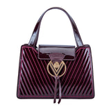 Valentino Orlandi Ladies Bag Patent Bordeau and Black