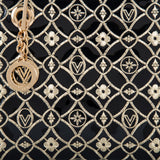 Valentino Orlandi Women's Black Patent & Gold Leather Handbag