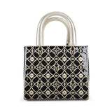 Valentino Orlandi Women's Black Patent & Gold Leather Handbag