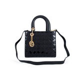 Valentino Orlandi Women's Black Patent & Gold Leather Handbag