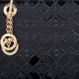 Valentino Orlandi Women's Black Patent & Gold Leather Handbag