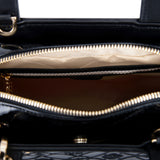 Valentino Orlandi Women's Black Patent & Gold Leather Handbag