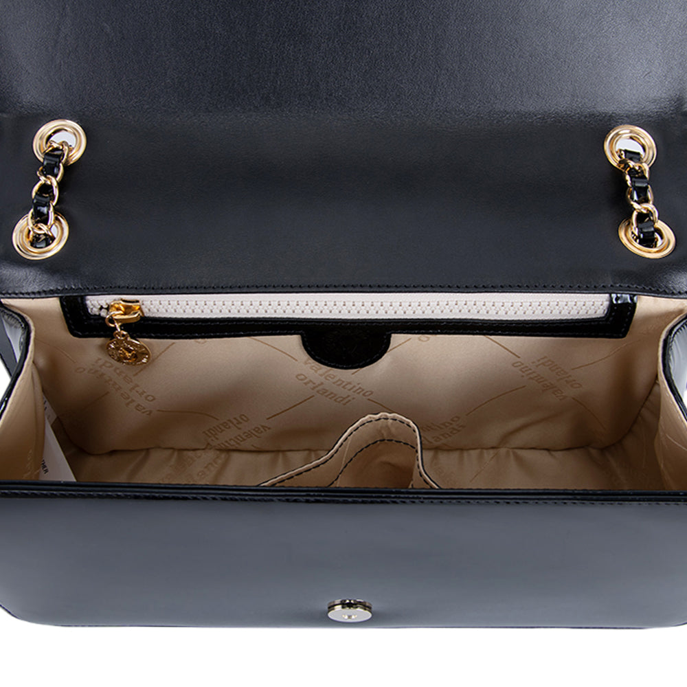 Valentino Orlandi Women's Black Leather Patent Shoulder Bag | All Bags | Bags | GCC | Shoulder Bag | Women | Women All Bags | Womens Valentino Orlandi Women's Black Leather Patent Shoulder Bag | All Bags | Bags | GCC | Shoulder Bag | Women | Women All Bags | Womens