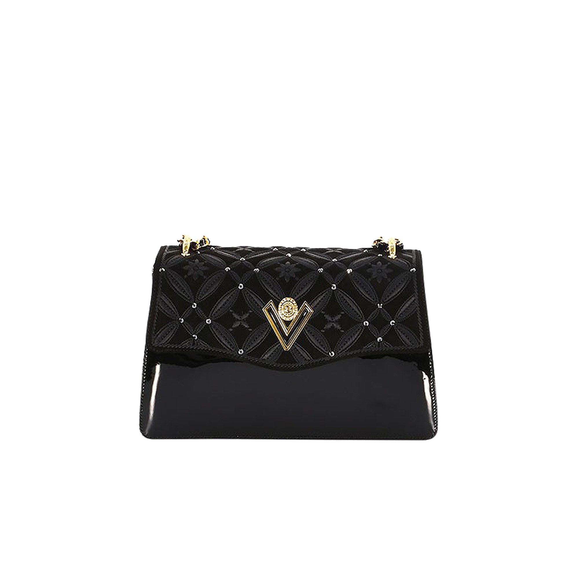 Valentino Orlandi Women's Black Leather Clutch Shoulder Bag – Blue