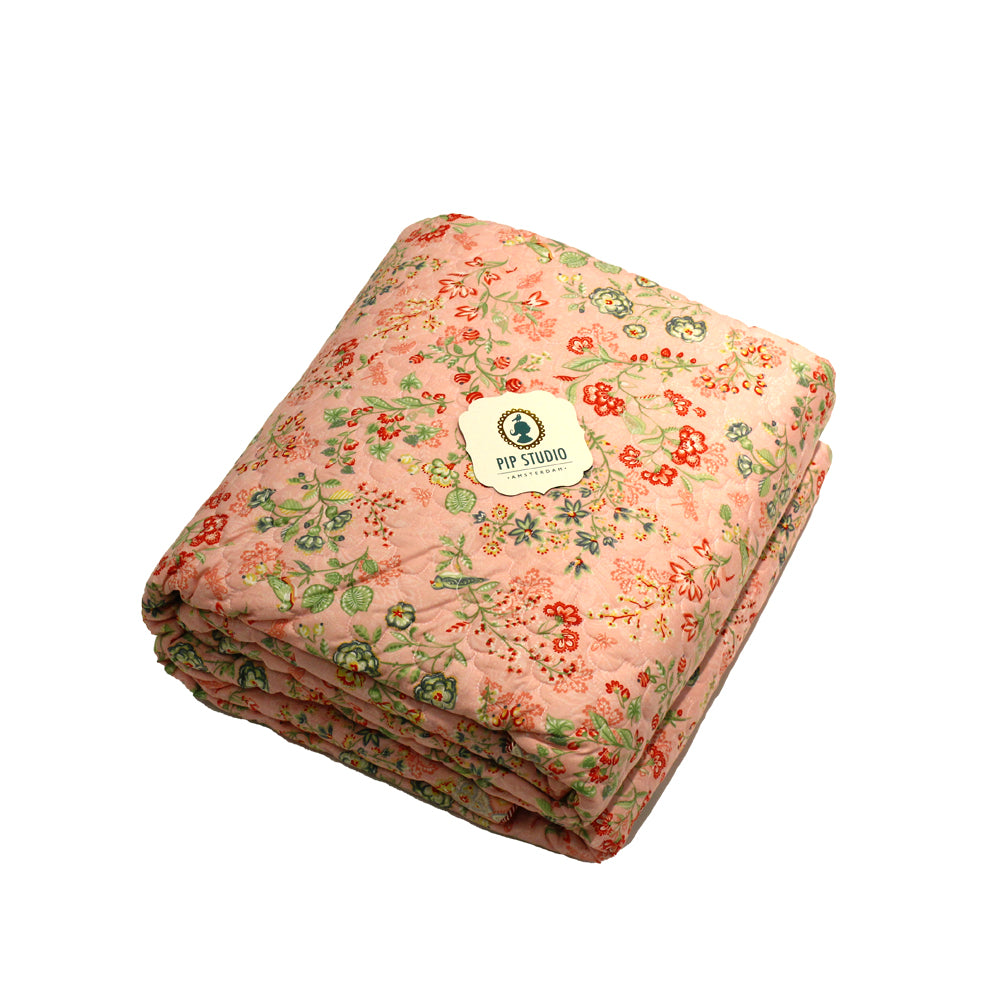 Pip Studio Jaipur Flower Quilt Pink Size 270X260 Cm