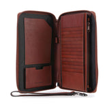 Piquadro Square 9" Organizer Tobacco Tobaccosize Small - Blue Salon