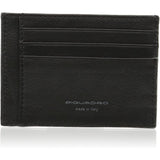 Piquadro David 4" Card Holder Black Blacksize Small - Blue Salon