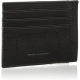 Piquadro David 4" Card Holder Black Blacksize Small - Blue Salon