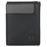 Piquadro Scott 4" Bi-Fold Wallet Black Blacksize Small - Blue Salon