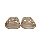 Pasquini Women's Platinum Laminated Leather Sandal