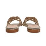 Pasquini Women's Platinum Laminated Leather Sandal