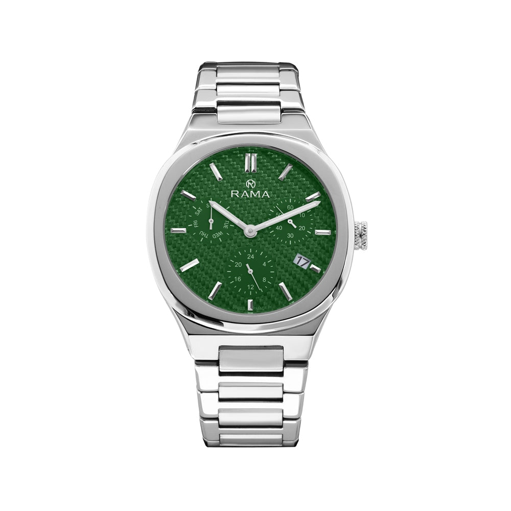 Rama Gents Green Dial Stainless Steel Case & Bracelet Quartz Watch | Fashion Watches | GCC | Mens | Mens Watches | SP Rama Gents Green Dial Stainless Steel Case & Bracelet Quartz Watch | Fashion Watches | GCC | Mens | Mens Watches | SP