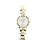 Rama Ladies Quartz Watch Full Two Tone Yellow Gold/Silver Plated Stainless Steel Case & Bracelet With Gold Sun Ray Dial