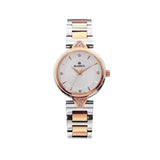 Rama Ladies Quartz Watch Two Tone Rosegold/Silver Plated Stainless Steel Case & Bracelet With White Dial