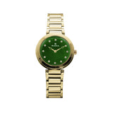 Rama Ladies Quartz Watch Full Stainless Steel Case & Bracelet With Green Mother Of Pearl Dial