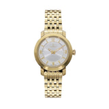 Rama Ladies Quartz Watch Full Yellow Gold Plated Stainless Steel Case & Bracelet With Silver Sun Ray And White Ring DialÂ 
