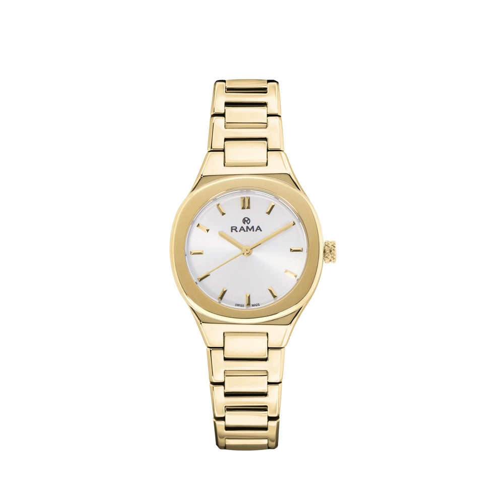 Rama Ladies Quartz Watch Full Yellow Gold Plated Stainless Steel Case & Bracelet With Silver Sun Ray Dial | Fashion Watches | GCC | SP | Womens Rama Ladies Quartz Watch Full Yellow Gold Plated Stainless Steel Case & Bracelet With Silver Sun Ray Dial | Fashion Watches | GCC | SP | Womens