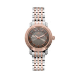 Rama Ladies Quartz Watch Two Tone Rosegold/Silver Plated Stainless Steel Case & Bracelet With Light Gray And Light Gray Ring Dial