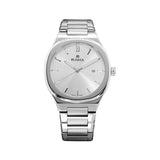 Rama Men's Quartz Watch Full Stainless Steel Case & Bracelet With Silver Sun Ray Dial