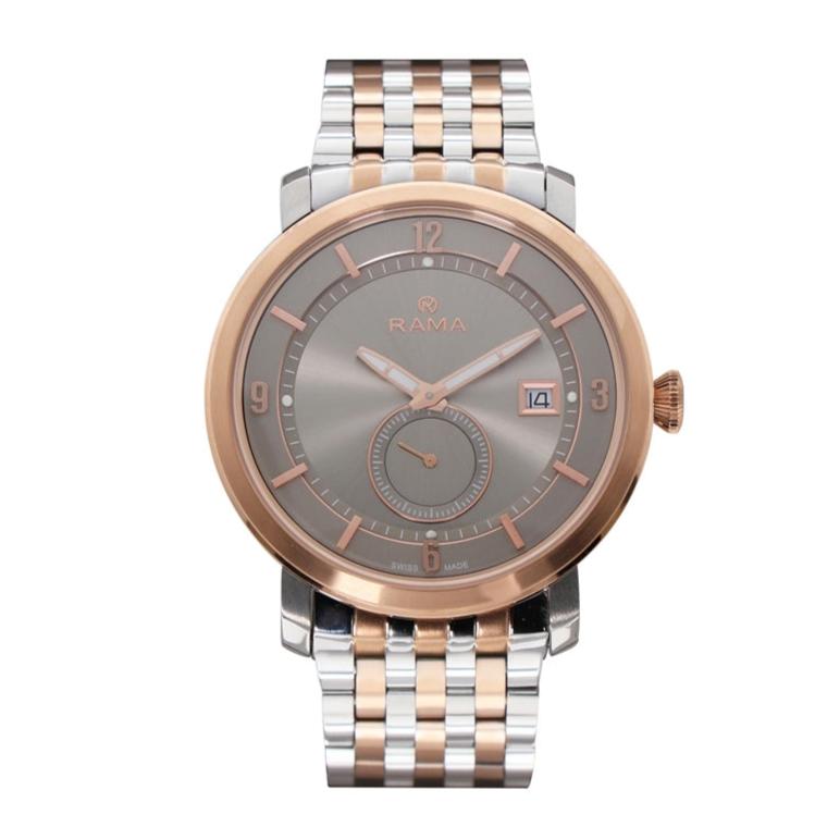 Rama Men's Quartz Watch Two Tone Rosegold/Silver Plated Stainless Steel Case & Bracelet With Light Gray And Light Gray Ring Dial | Fashion Watches | GCC | Mens | Mens Watches | scat: Fashion Timepieces | SP Rama Men's Quartz Watch Two Tone Rosegold/Silver Plated Stainless Steel Case & Bracelet With Light Gray And Light Gray Ring Dial | Fashion Watches | GCC | Mens | Mens Watches | scat: Fashion Timepieces | SP