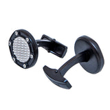 Roberto Cavalli Cufflinks Matte Black With Matte Silver Color Mid Design
